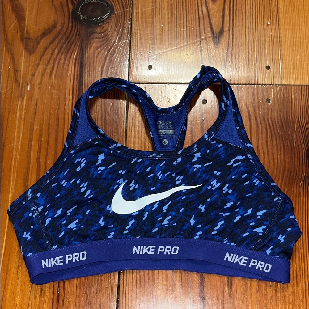 Nike Pro Blue Printed Sports Bra